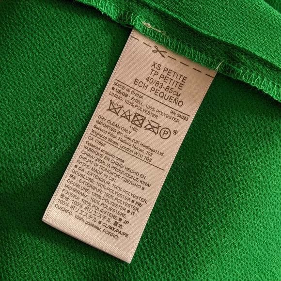 LIKE NEW Banana Republic Emerald Green Crepe Satin Wrap Dress Petite XS - Picture 7 of 9